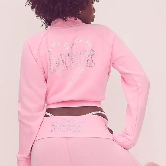 PINK x LoveShackFancy Reissued Full-Zip Sweatshirt & Flare Leggings Set LARGE - Picture 10 of 16